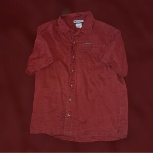 Columbia Men's Casual Red Button Down Shirt